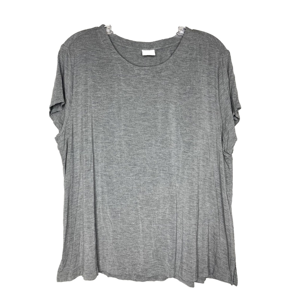 SOMA Womens Tee Size XL Gray Round Neck Soft Flowy Side Slit Comfy Sleepwear